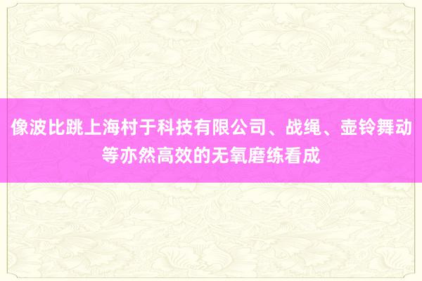 像波比跳上海村于科技有限公司、战绳、壶铃舞动等亦然高效的无氧磨练看成