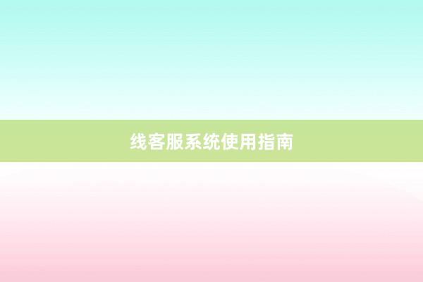 线客服系统使用指南